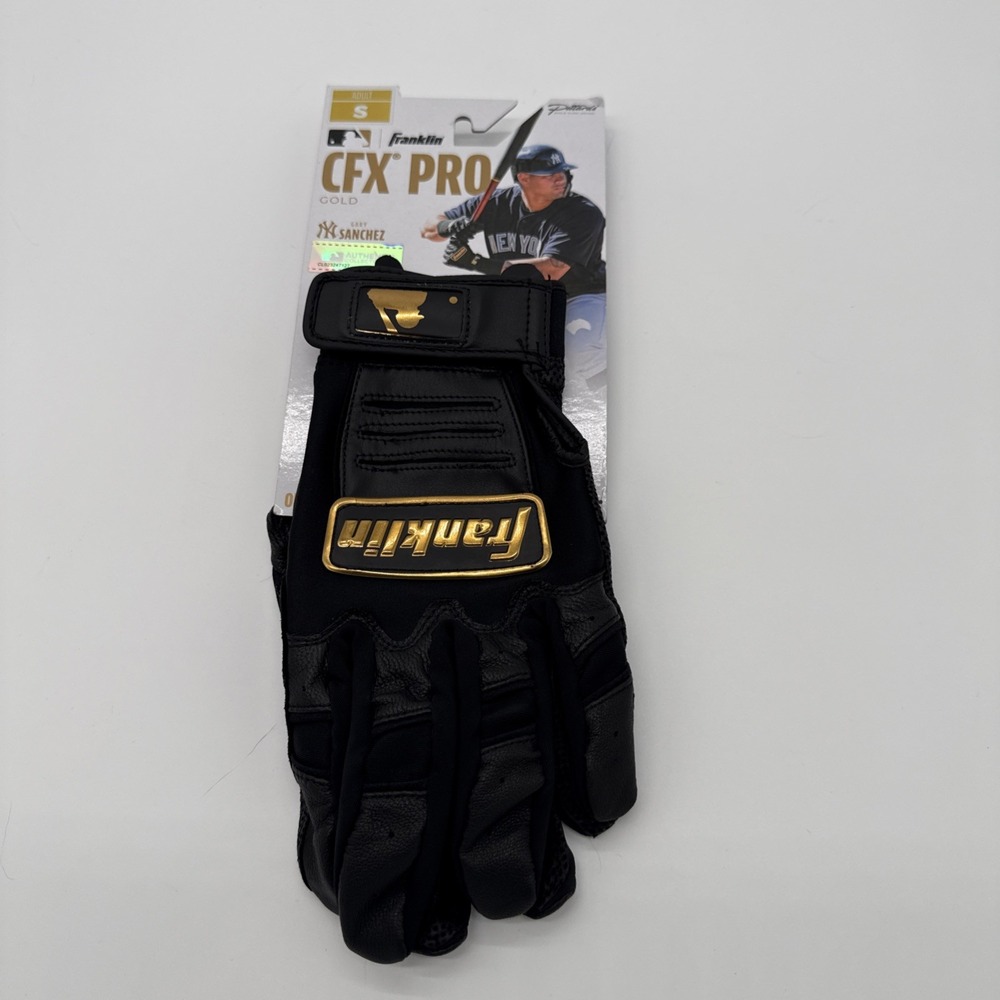 Franklin Men's MLB CFX Pro Baseball Batting Gloves Black/Gold Adult S New